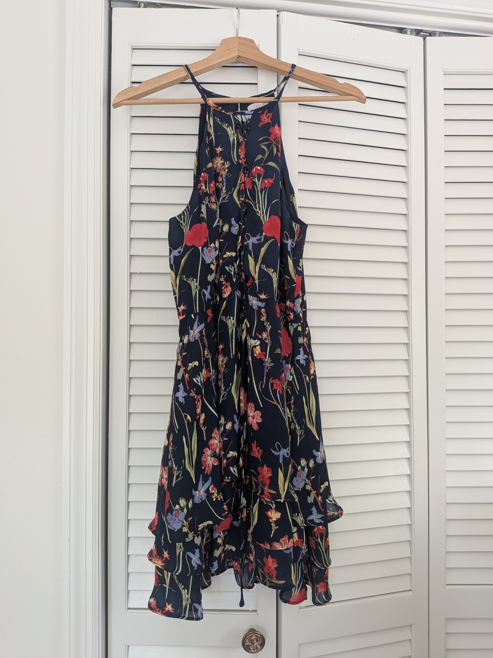 Parker Black Floral Halter Mini Dress - Picture 2 of 5
